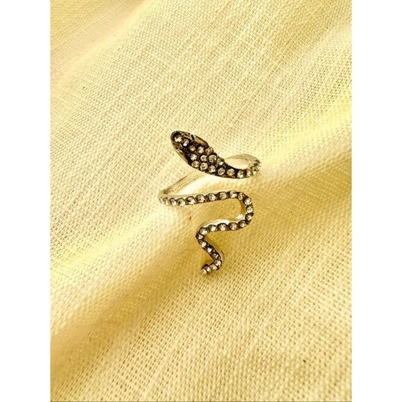Adjustable rhinestone snake ring - Picture 1 of 2